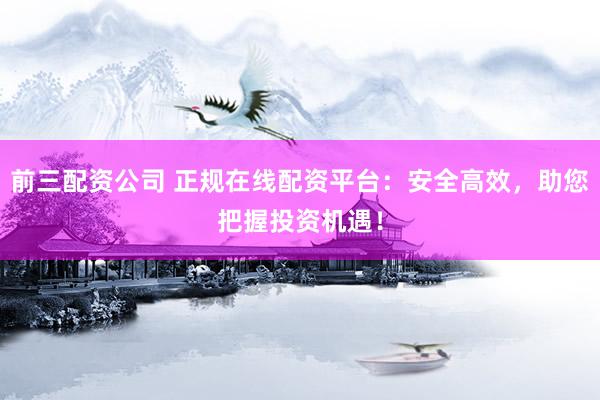 前三配资公司 正规在线配资平台：安全高效，助您把握投资机遇！