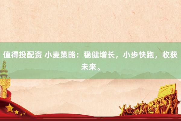 值得投配资 小麦策略：稳健增长，小步快跑，收获未来。