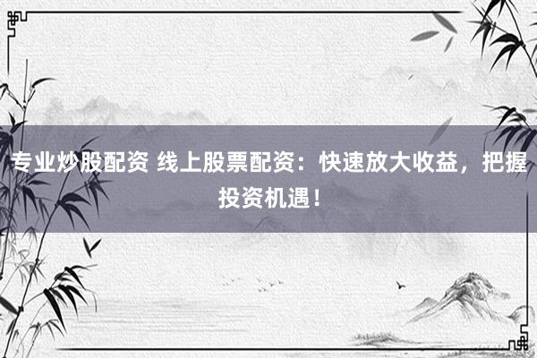 专业炒股配资 线上股票配资：快速放大收益，把握投资机遇！