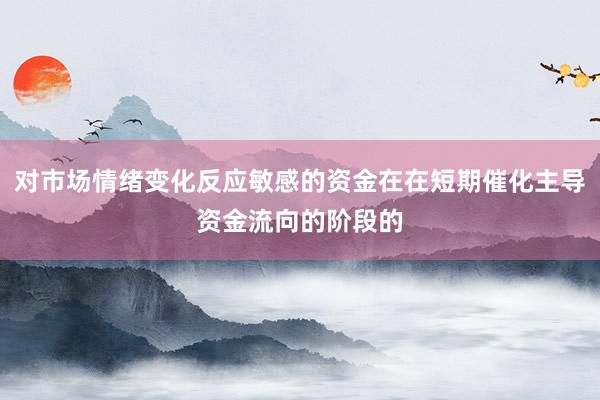 对市场情绪变化反应敏感的资金在在短期催化主导资金流向的阶段的